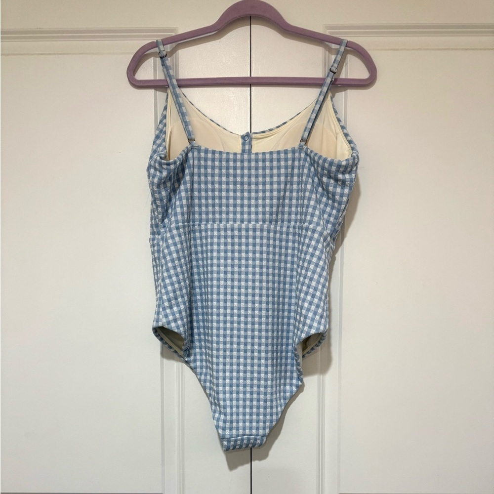Andie Light Blue Gingham One-Piece Swimsuit - Picture 10 of 10